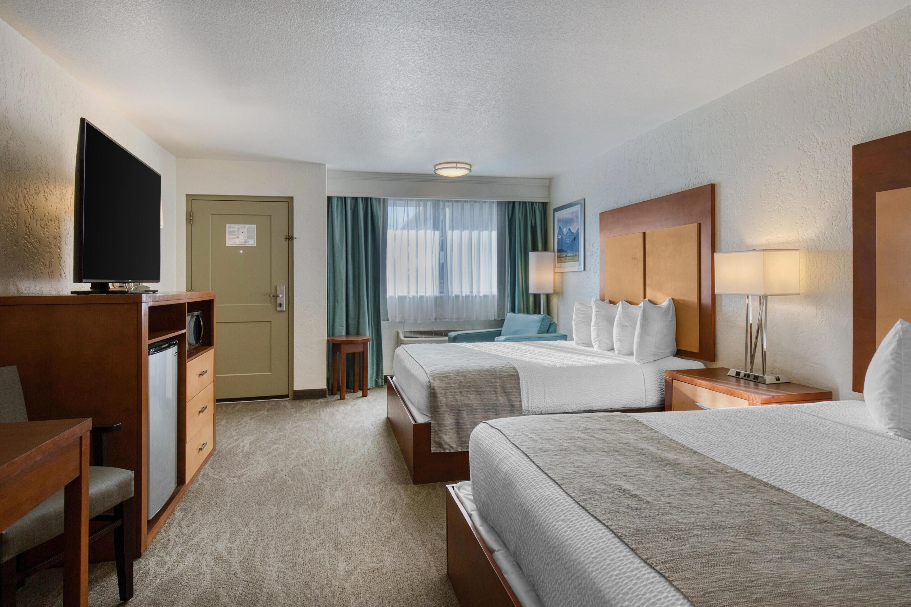 Blackout curtains, iron/ironing board, rollaway beds, free WiFi