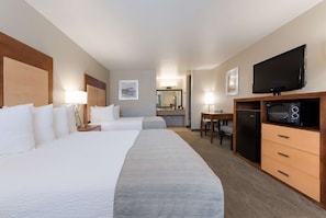 Blackout drapes, iron/ironing board, rollaway beds, free WiFi
