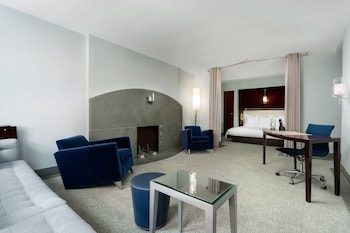 City View Alcove Suite One King Bed | Egyptian cotton sheets, premium bedding, pillowtop beds, in-room safe at Royalton New York