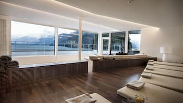 Sauna, hot tub, body treatments, aromatherapy, hot stone massages