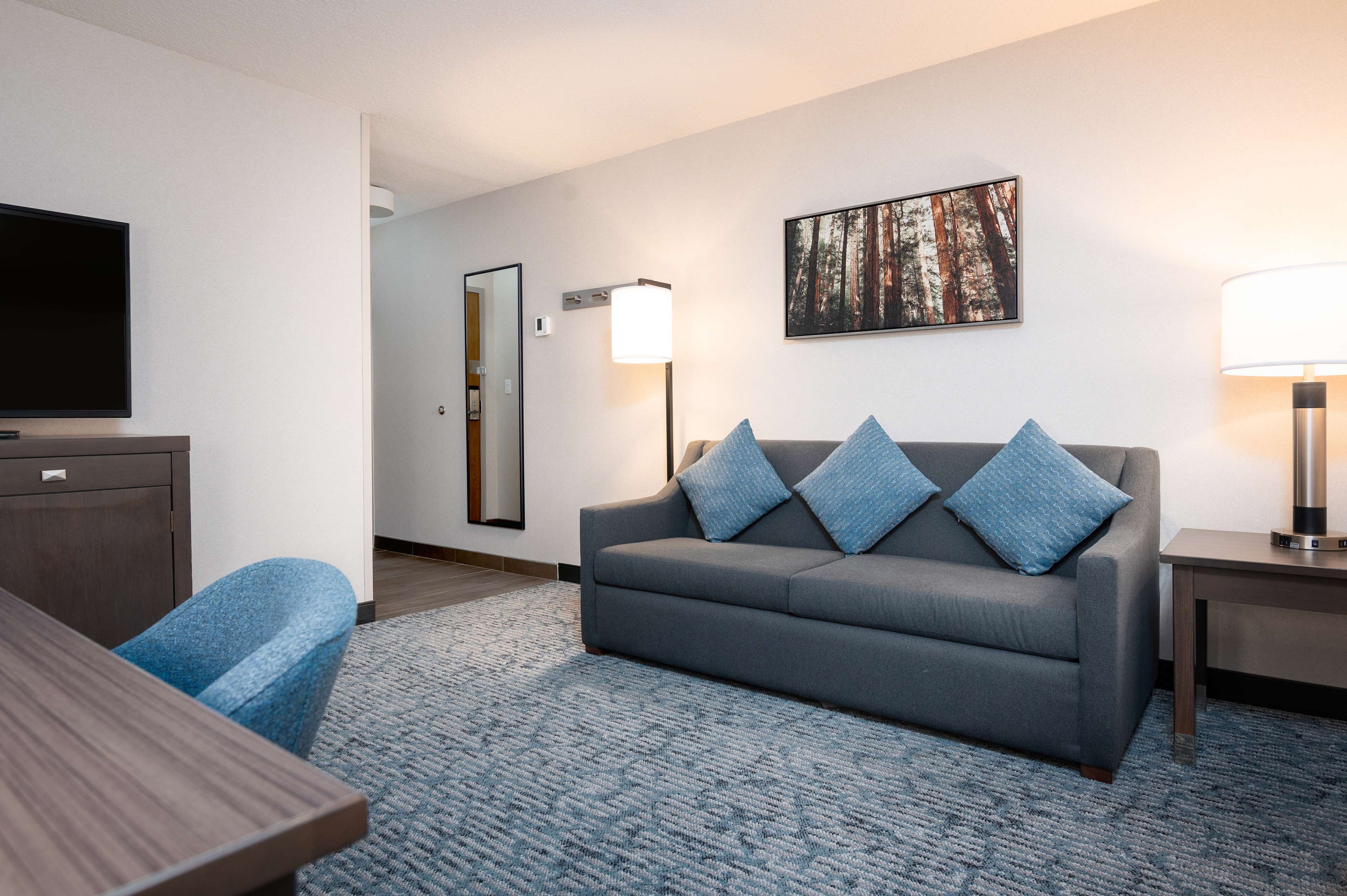 suite, two queen beds, non-smoking | living area | tv