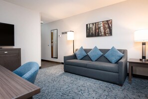 Suite, 2 letti queen, Non fumatori | Area soggiorno | TV, libri