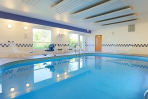 Indoor pool, open 8:00 AM to 11:00 PM, sun loungers