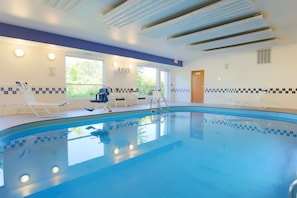 Indoor pool, open 8:00 AM to 11:00 PM, sun loungers