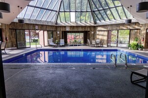 Indoor pool, open 8:00 AM to 10:00 PM, sun loungers