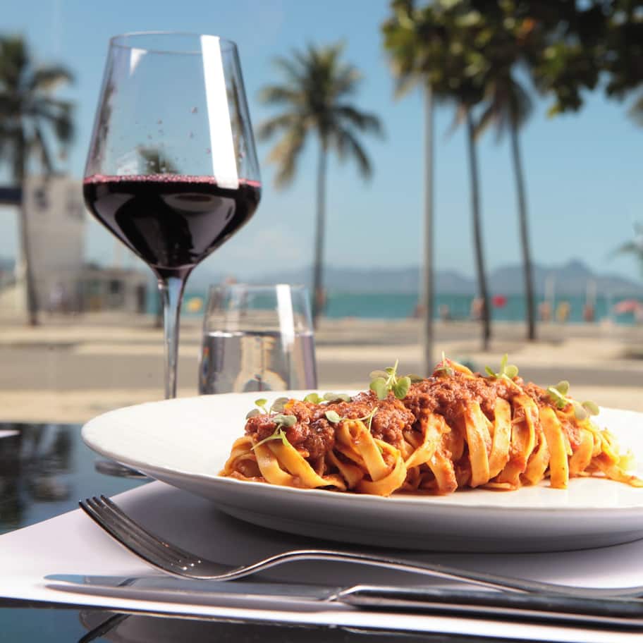 Breakfast, lunch, dinner served; Italian cuisine, beach views