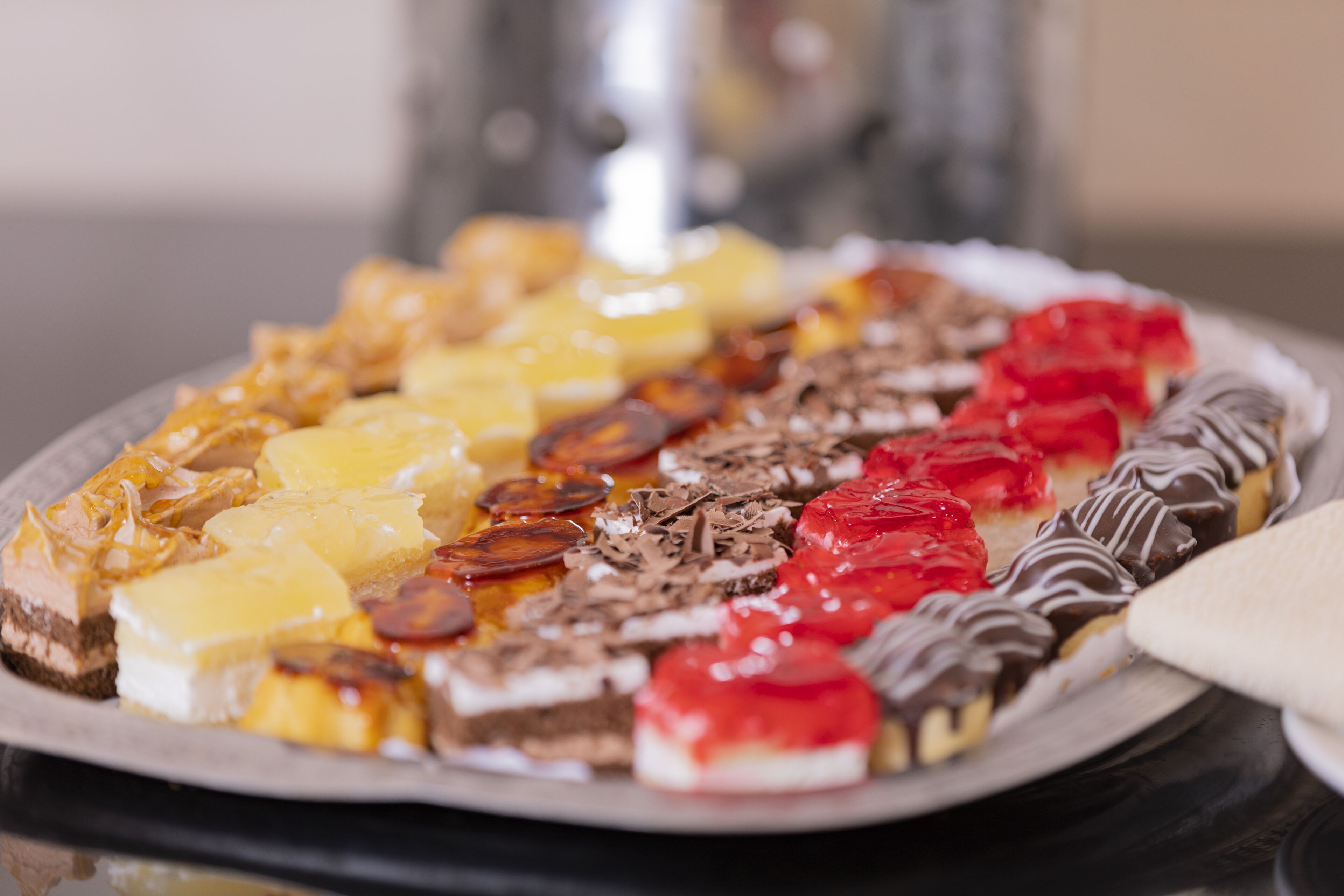 A variety of desserts on a plate.