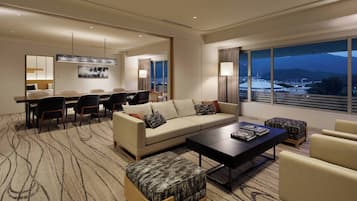 Presidential Suite, 2 Bedrooms, Non Smoking, Mountain View | Living room | 49-inch flat-screen TV with satellite channels, TV