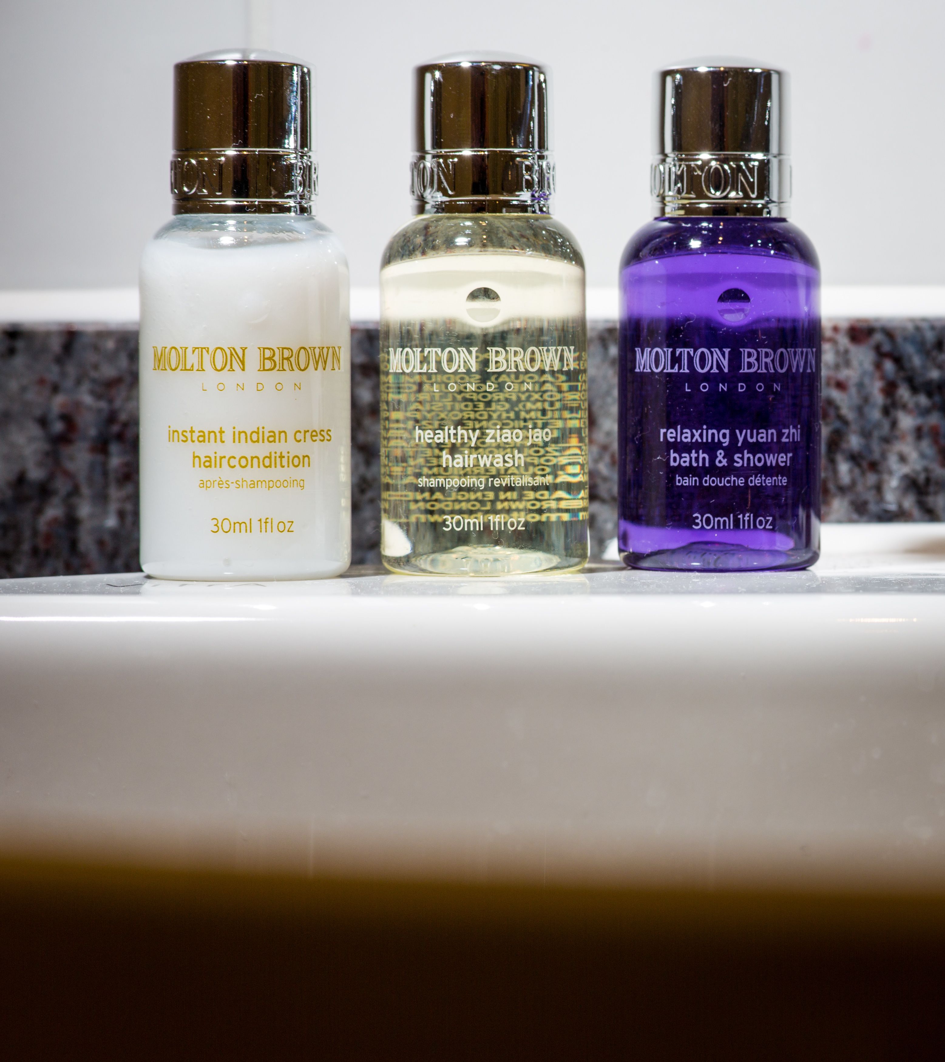 combined shower/bathtub, free toiletries, hair dryer, bathrobes