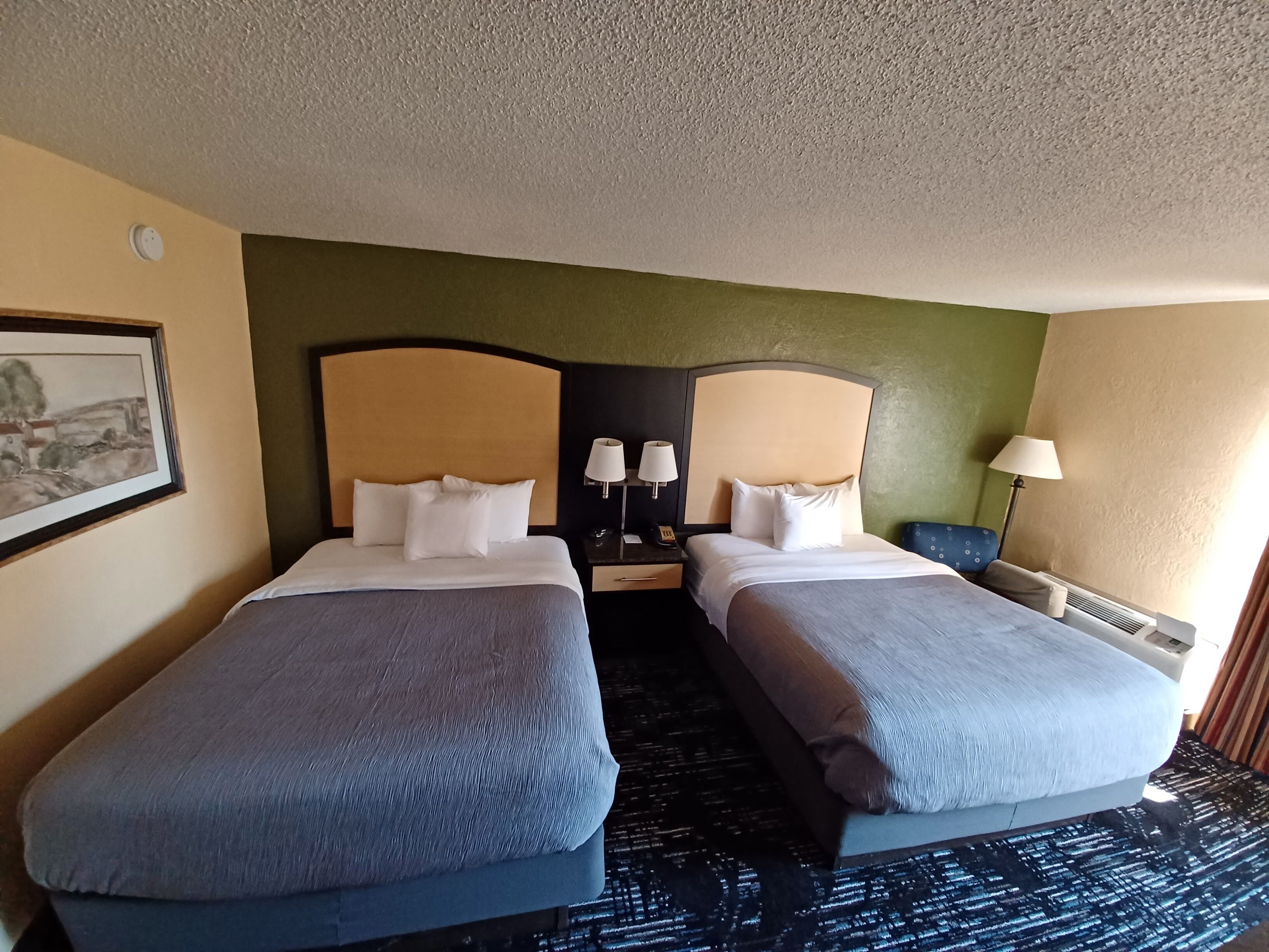 Standard Room, 2 Double Beds, Non Smoking | Premium bedding, desk, laptop workspace, iron/ironing board