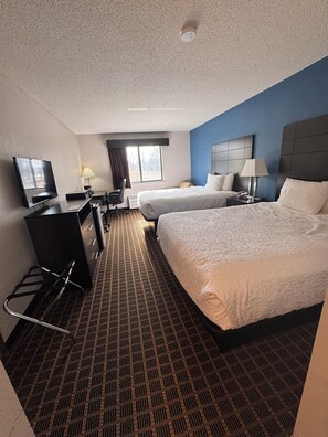 Room, 2 Queen Beds, Non Smoking | Desk, blackout drapes, free cribs/infant beds, rollaway beds