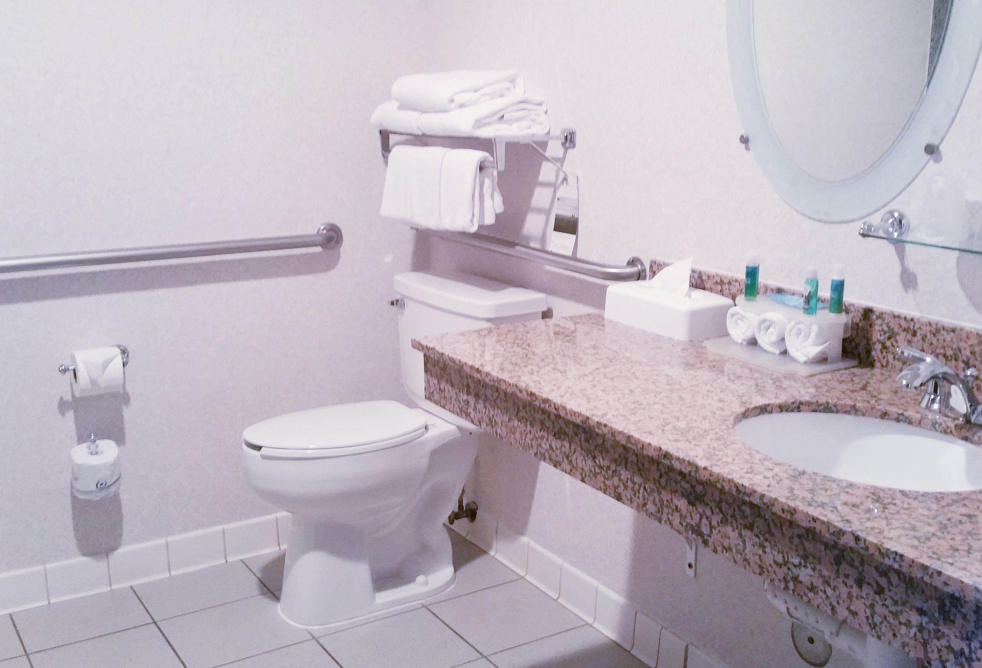 standard room, 1 queen bed, accessible, non smoking (mobility) | bathroom | combined shower/bathtub, eco-friendly toiletries, hair dryer, towels