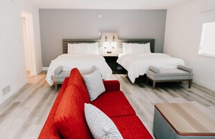 Deluxe Suite, 2 Queen Beds, Non Smoking | Premium bedding, pillowtop beds, desk, blackout drapes