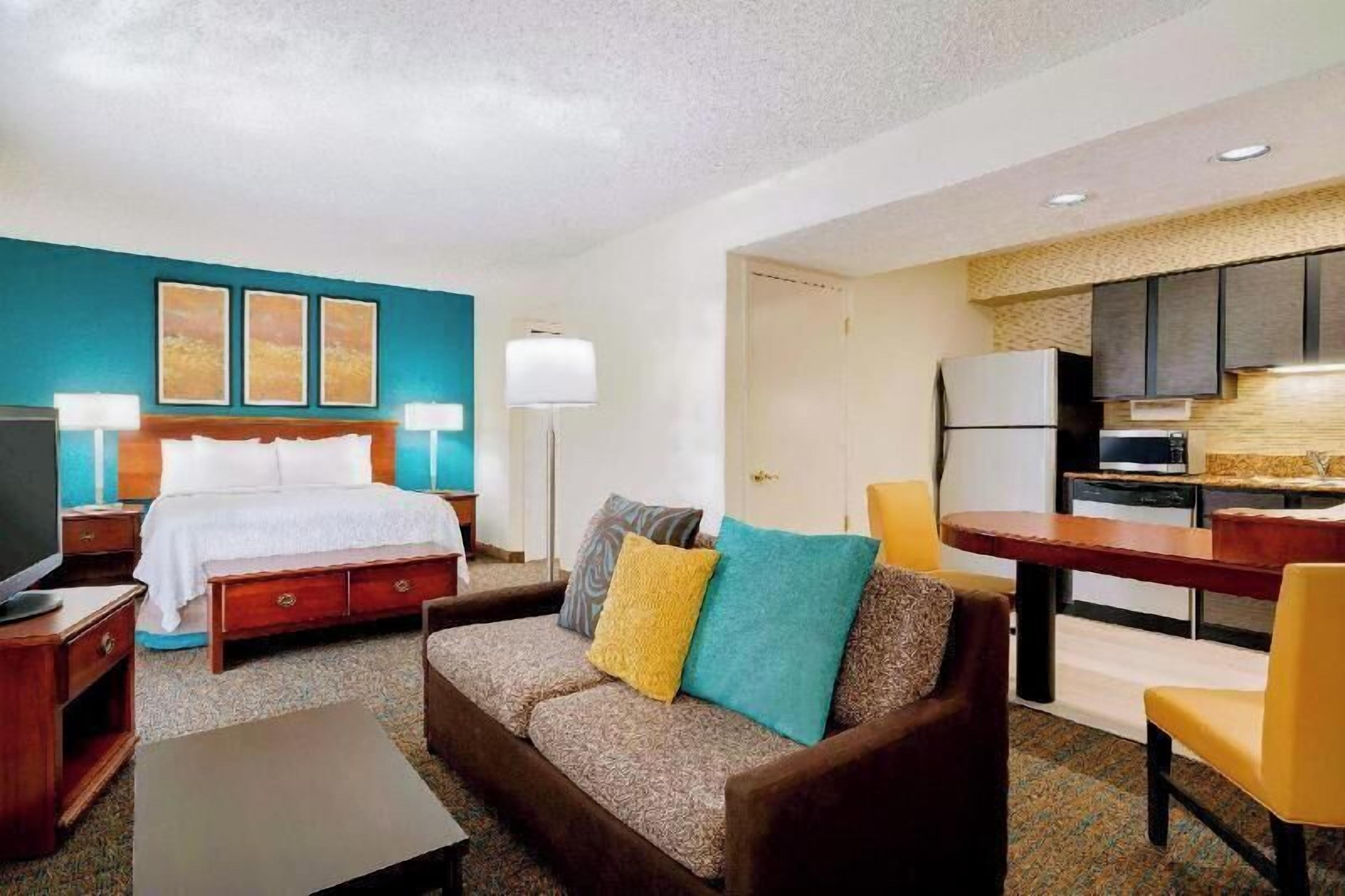 Premium bedding, pillow-top beds, desk, blackout curtains