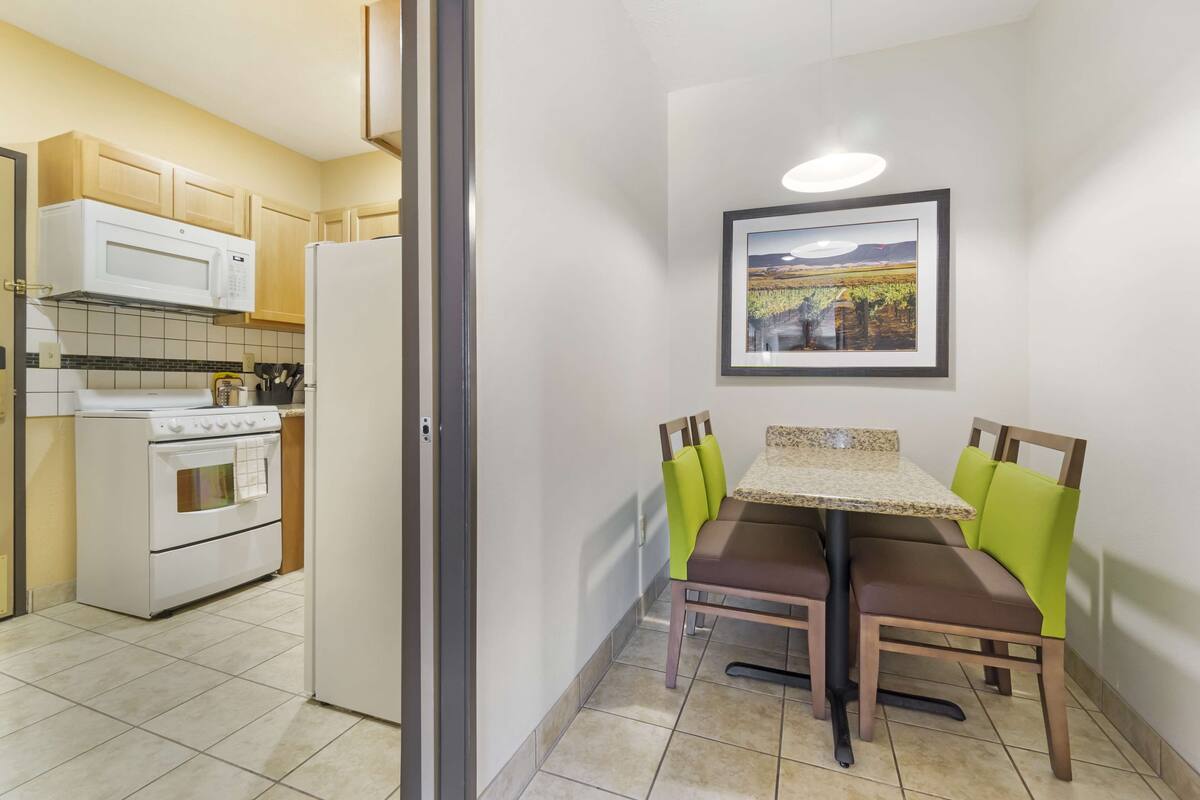 suite, 1 king bed, non smoking, jetted tub (full kitchen) | 1 bedroom, premium bedding, individually furnished, desk