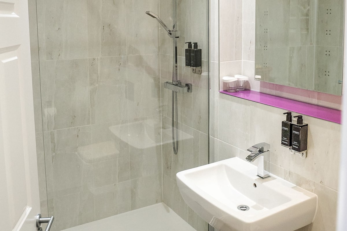 free toiletries, hair dryer, towels