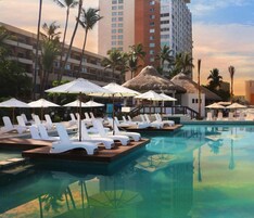 Outdoor pool, open 8:00 AM to 9:00 PM, pool umbrellas, sun loungers