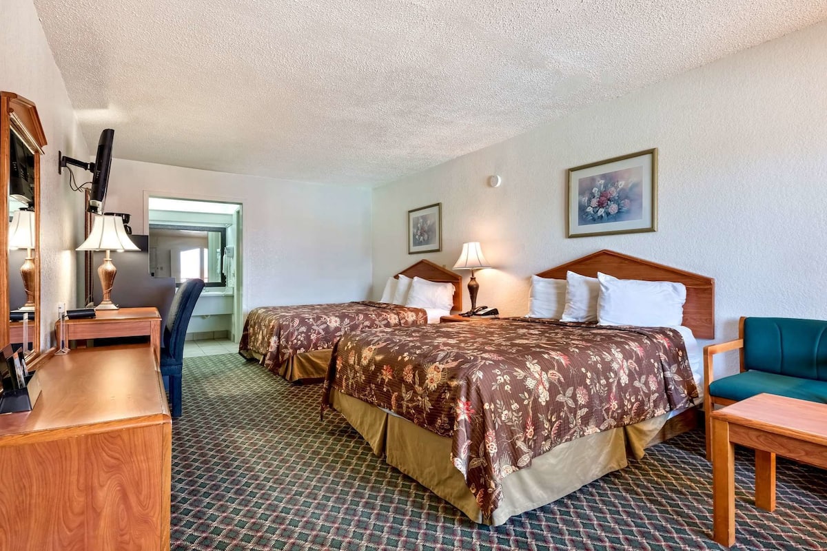 Memory-foam beds, in-room safe, desk, iron/ironing board