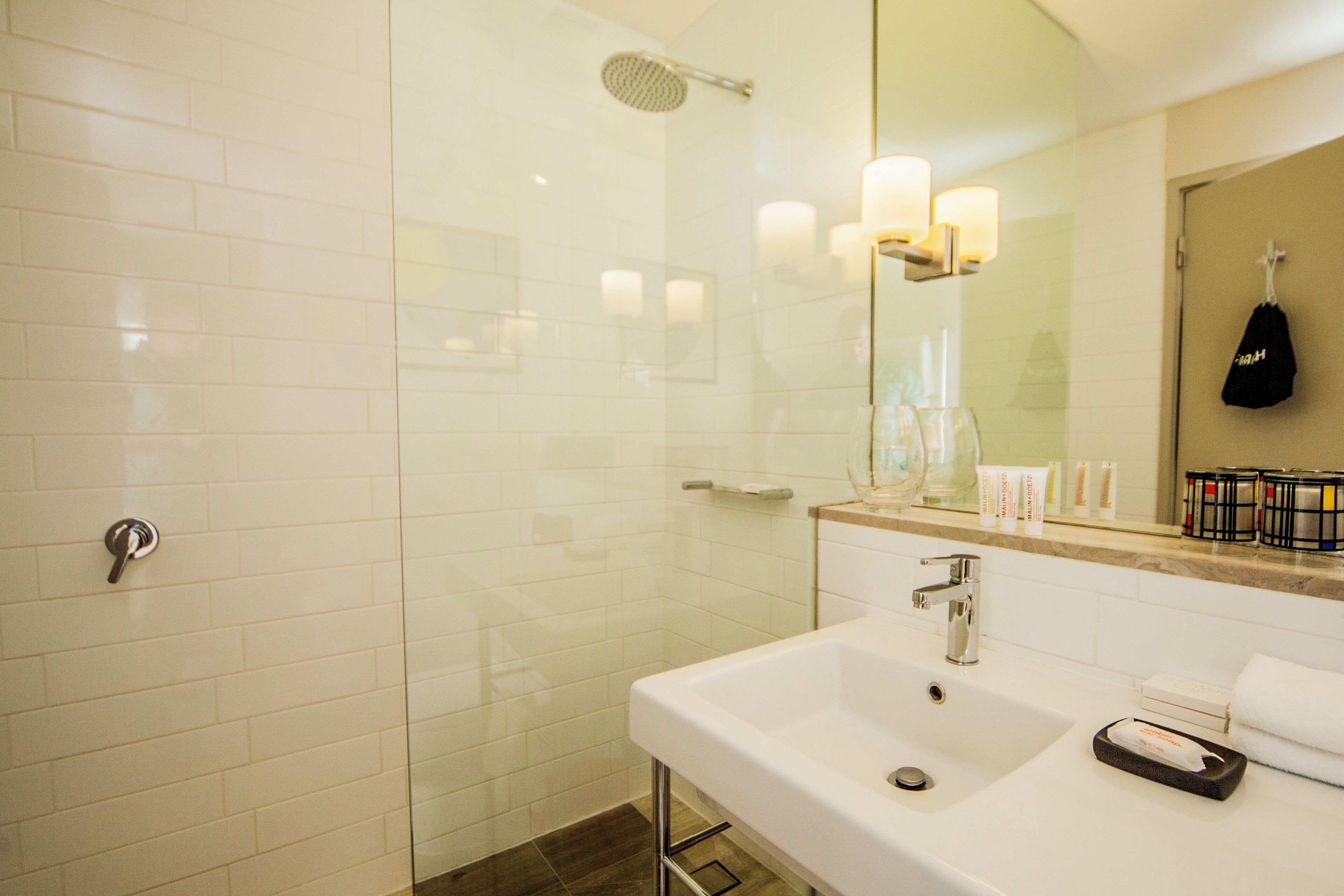 shower, eco-friendly toiletries, hair dryer, bathrobes