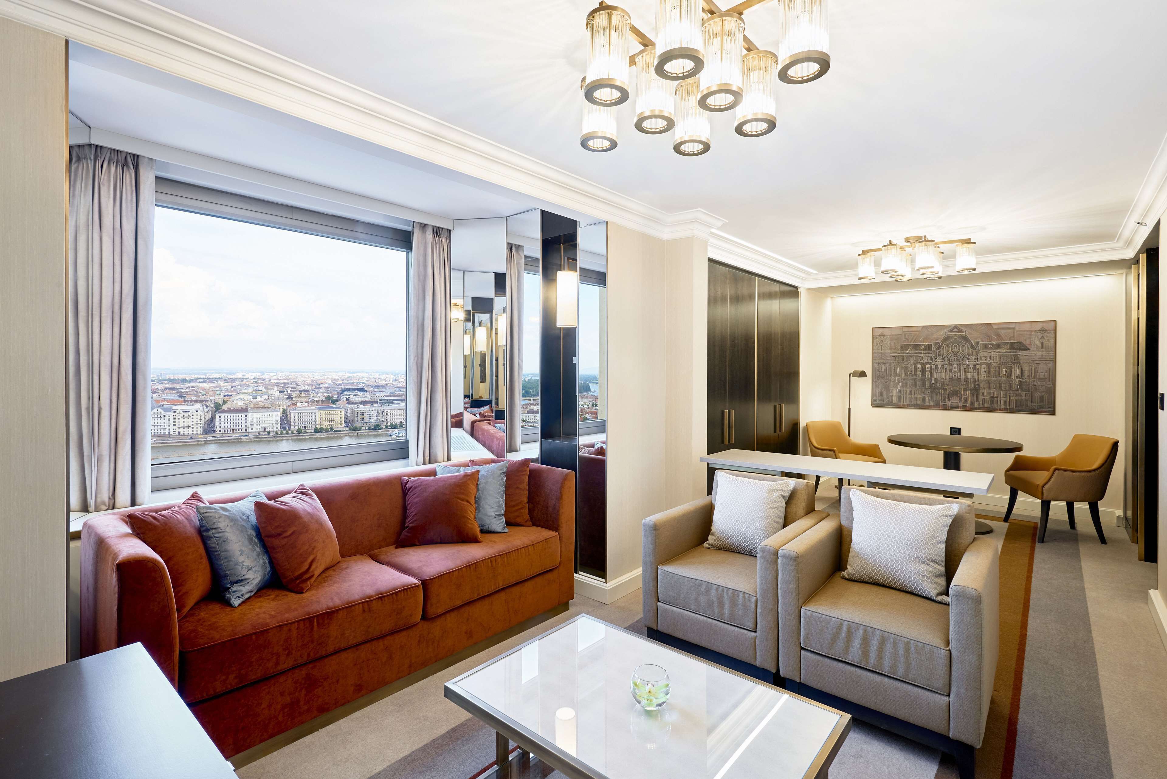 junior suite, 1 king bed, non smoking (danube) | living area | 55-inch smart tv with digital channels