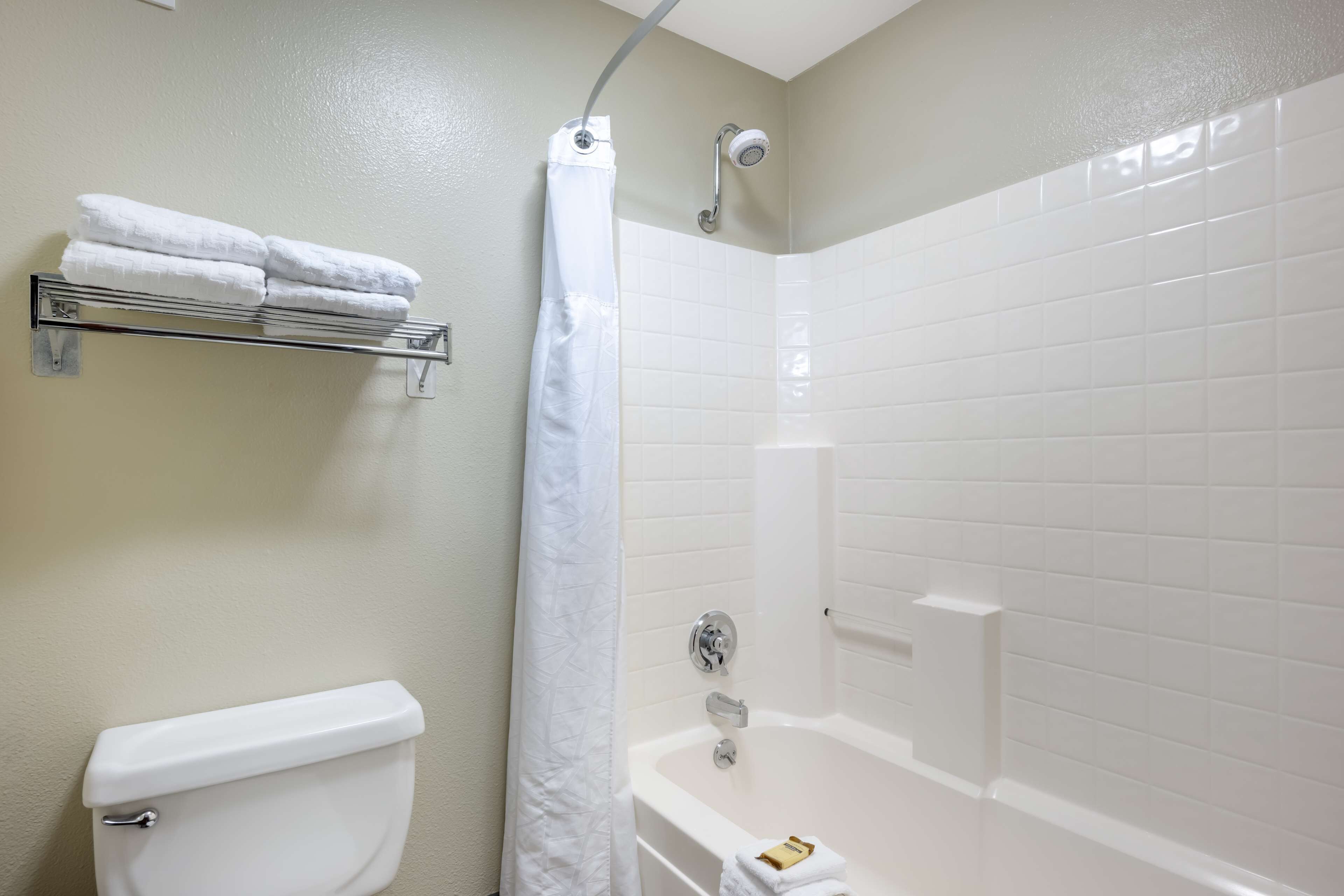 standard room, 1 king bed, non smoking, refrigerator & microwave | bathroom | shower, eco-friendly toiletries, hair dryer, towels