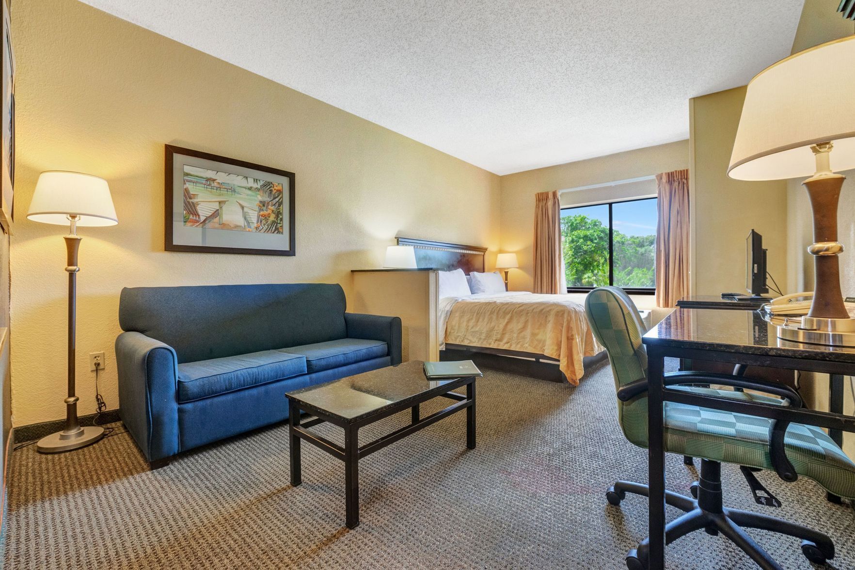 Premium bedding, pillow-top beds, in-room safe, desk