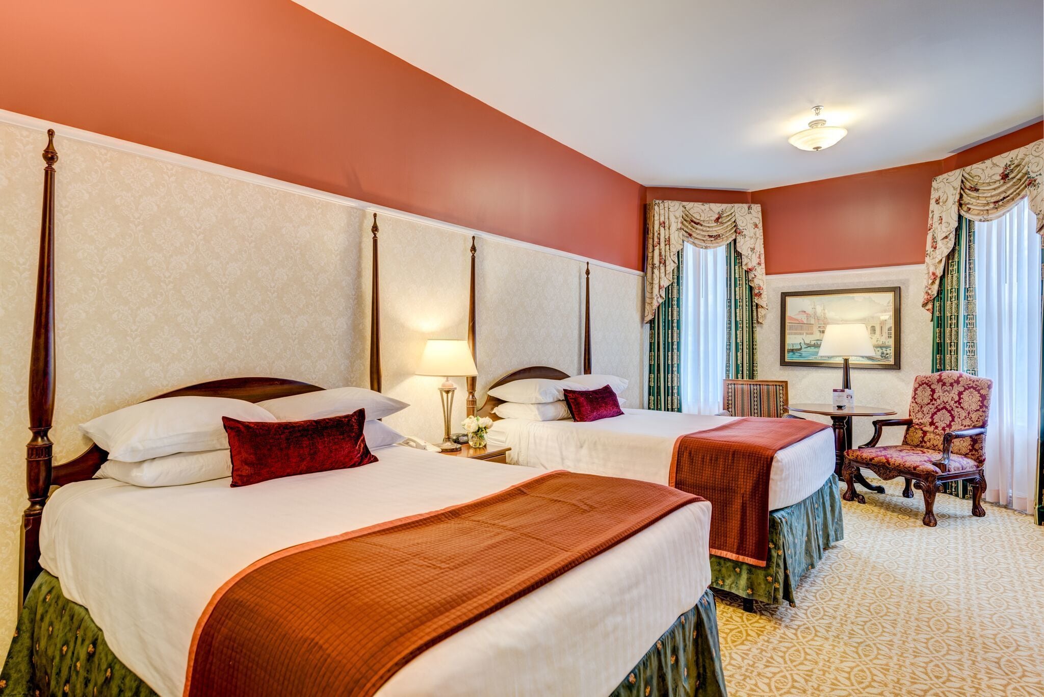 deluxe double room, 2 double beds | hypo-allergenic bedding, pillow-top beds, desk, blackout curtains