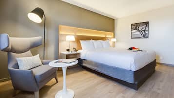 Hypo-allergenic bedding, pillowtop beds, desk, laptop workspace