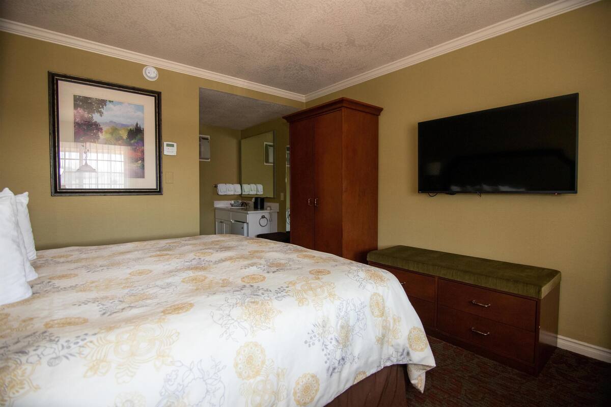 Standard Room, 1 King Bed, Non Smoking (Pet Friendly) | Iron/ironing board, free WiFi, bed sheets