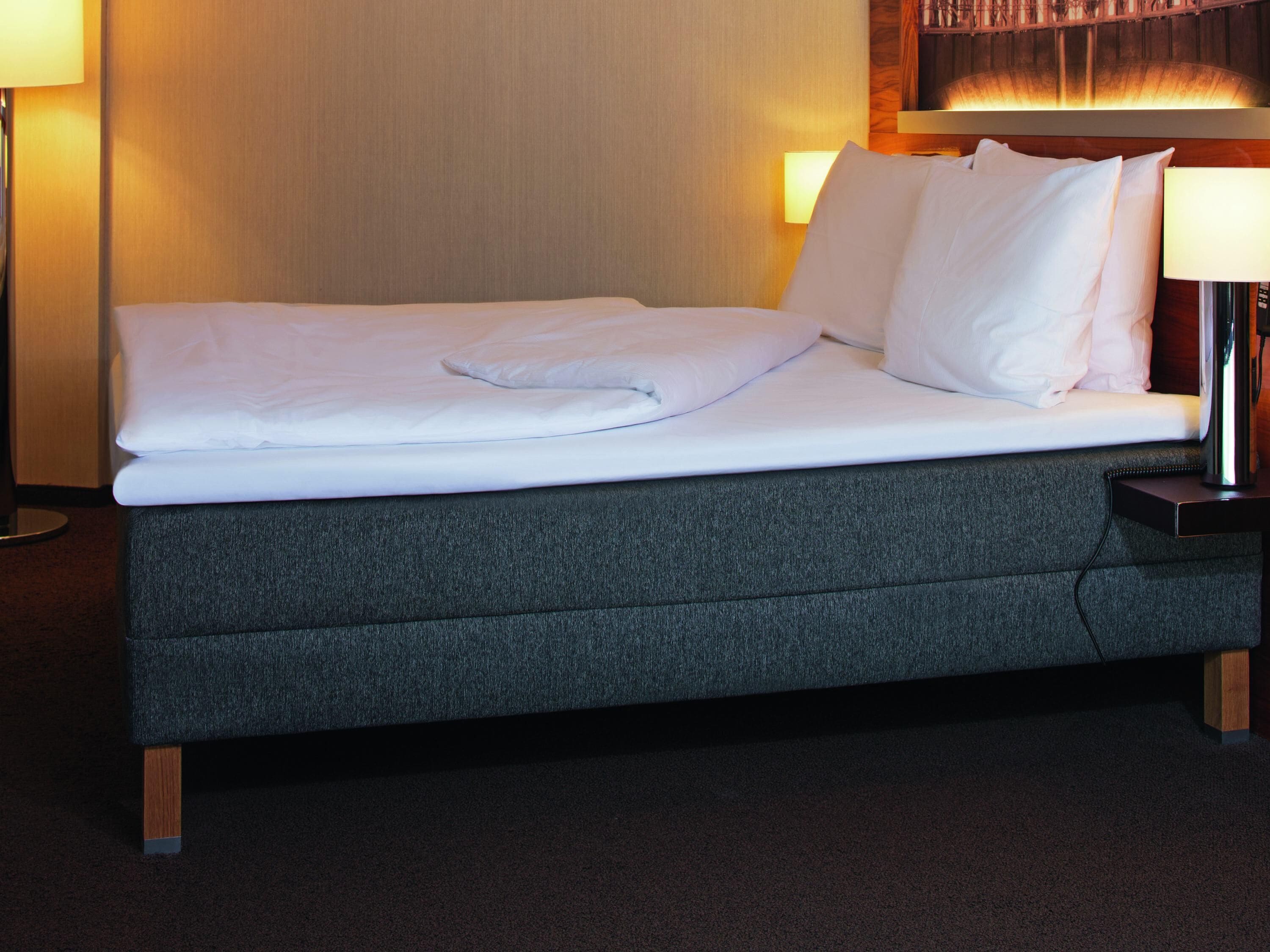 Hypo-allergenic bedding, minibar, in-room safe, desk