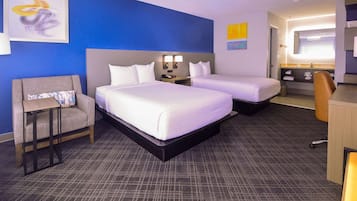 Standard Room, 2 Double Beds, Non Smoking | Pillowtop beds, in-room safe, desk, laptop workspace