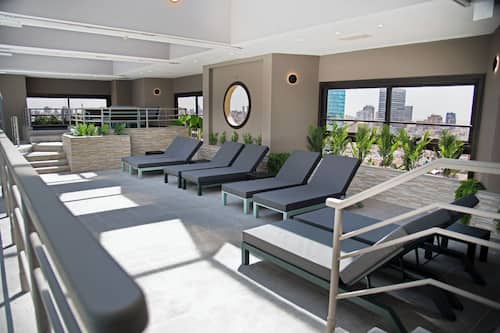 Indoor pool, open 9:00 AM to 9:00 PM, sun loungers, lifeguards on site