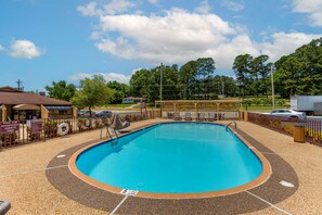 Outdoor pool, pool loungers