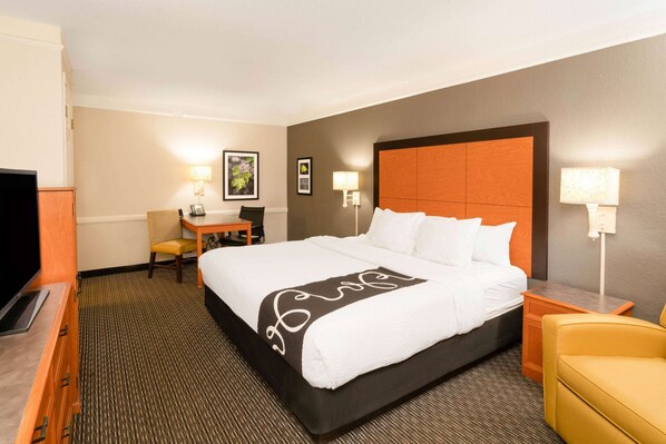 Pillow-top beds, desk, laptop workspace, blackout curtains