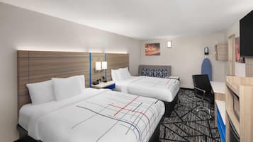 Room, 2 Queen Beds, Non Smoking | Pillowtop beds, desk, laptop workspace, blackout drapes