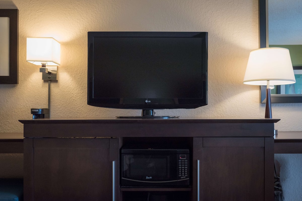 Room, 2 Queen Beds, Accessible, Non Smoking | In-room safe, desk, blackout drapes, iron/ironing board