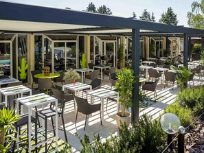Outdoor pool, open 9:00 AM to 8:30 PM, pool umbrellas, pool loungers