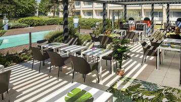 Outdoor pool, open 9:00 AM to 8:30 PM, pool umbrellas, sun loungers