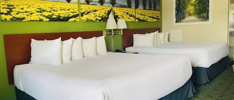 Room, Multiple Beds, Non Smoking | Desk, laptop workspace, free WiFi, bed sheets