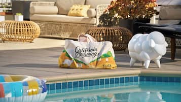 Outdoor pool, open 8:00 AM to 9:00 PM, pool umbrellas, pool loungers