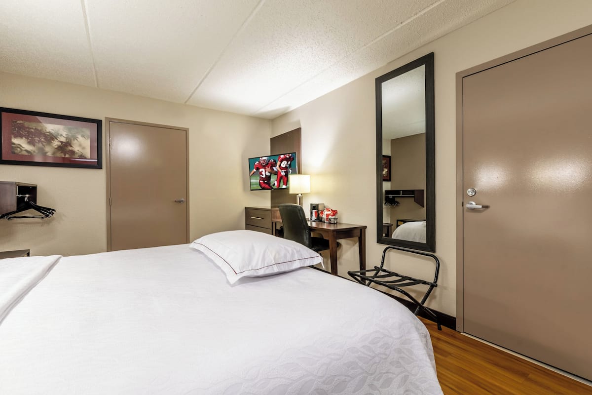 blackout curtains, iron/ironing board, free wifi, bed sheets