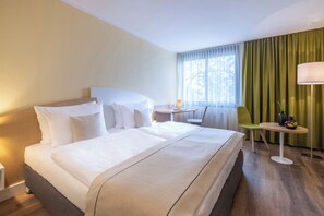 In-room safe, desk, laptop workspace, blackout drapes