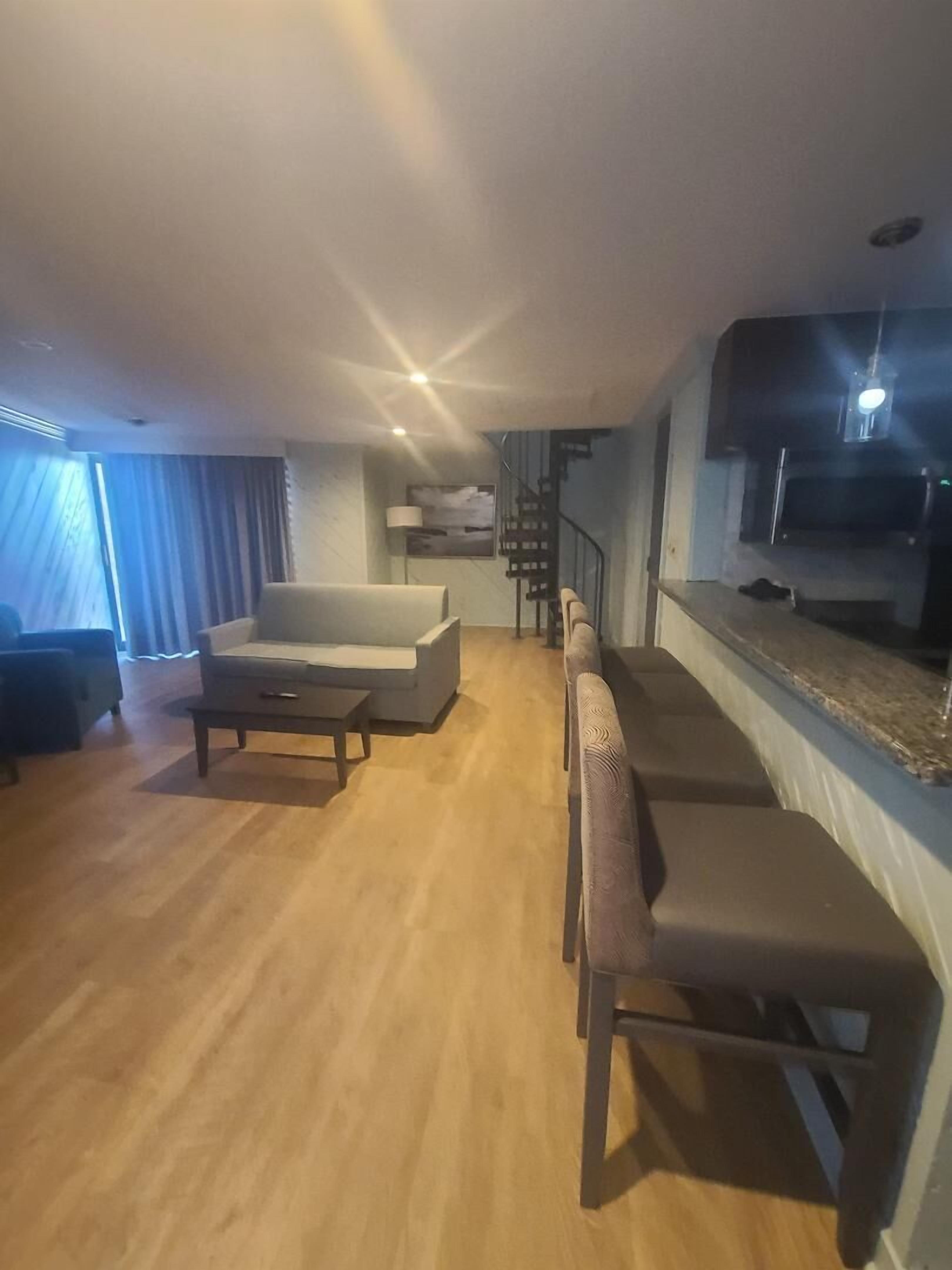 Premium Penthouse, 1 King Bed, Non Smoking, Jetted Tub | Living area | 43-inch flat-screen TV with cable channels