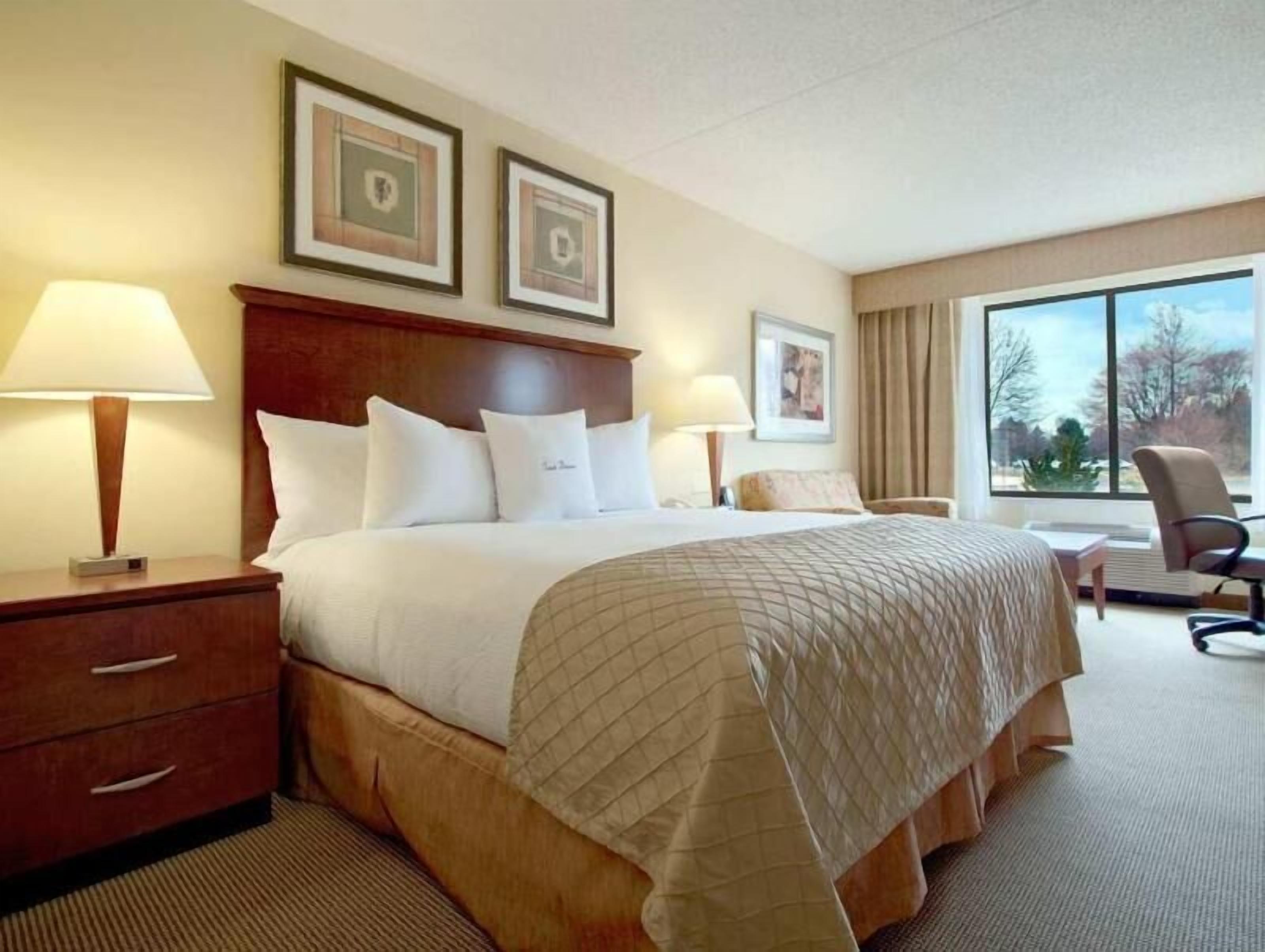 Premium bedding, down comforters, pillowtop beds, in-room safe