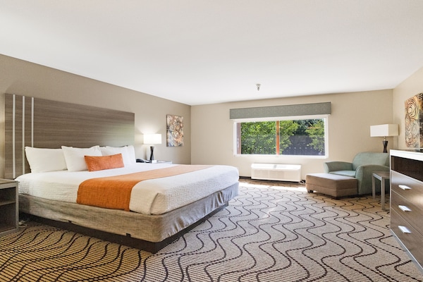 Caja de seguridad en la habitación, escritorio y cortinas blackout