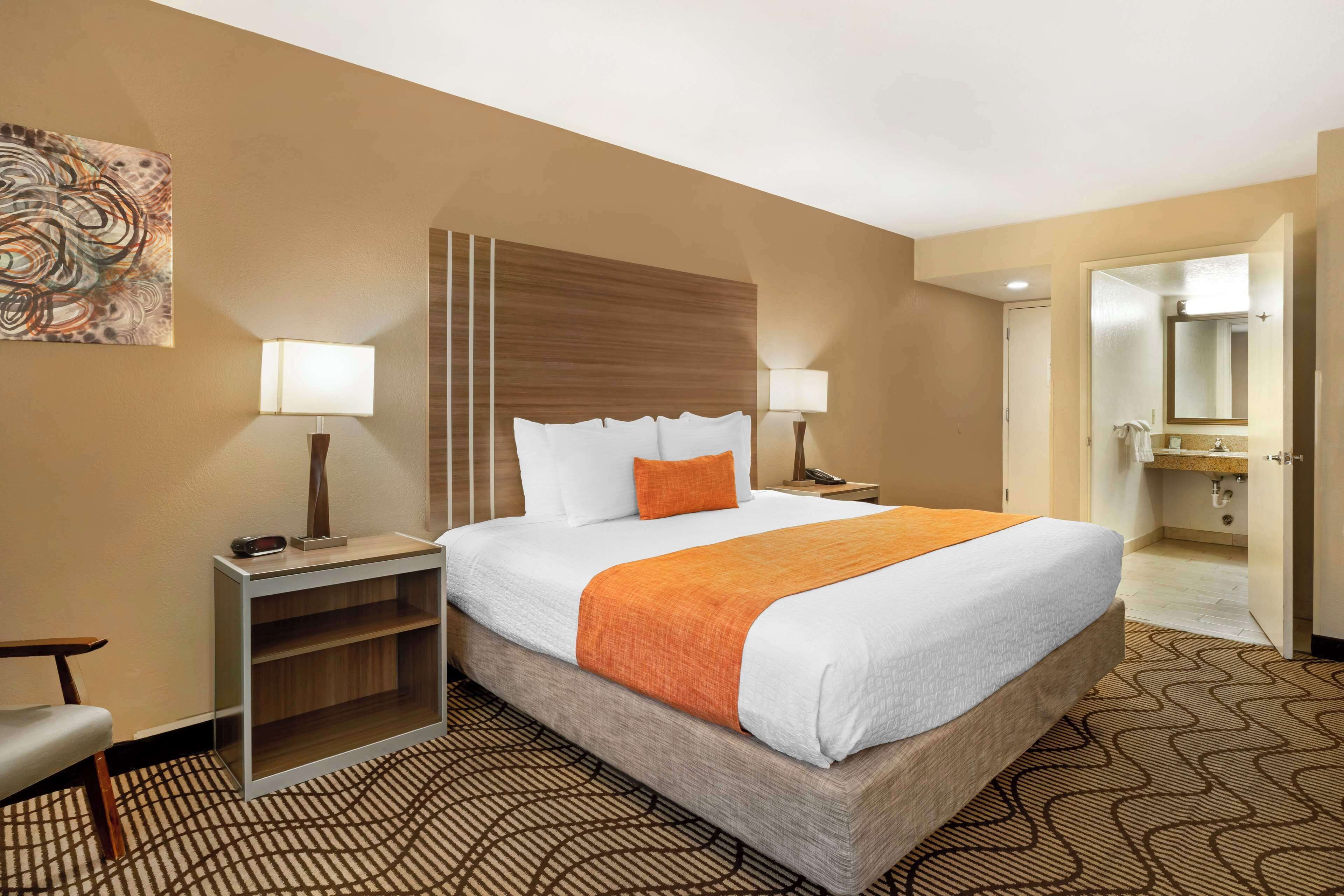 Standardværelse - 1 kingsize-seng - ikke-ryger - køleskab og mikrobølgeovn (Walk-in Shower) | Pengeskab på værelset, skrivebord, mørklægningsgardiner