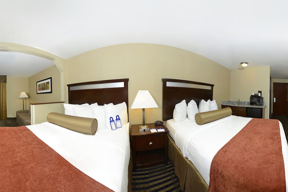 standard room, 2 queen beds | premium bedding, desk, laptop workspace, blackout curtains