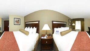 Standard Room, 2 Queen Beds, Non Smoking, Refrigerator & Microwave | 1 bedroom, premium bedding, desk, laptop workspace