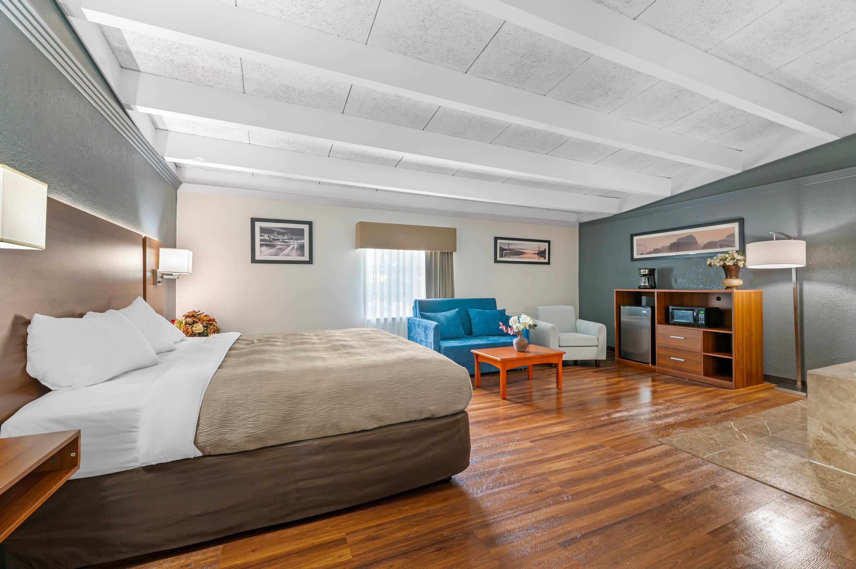 In-room safe, desk, iron/ironing board, free cribs/infant beds