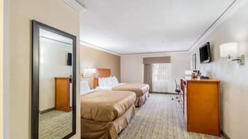 Room, 2 Queen Beds, Accessible, Non Smoking | In-room safe, desk, iron/ironing board, free cots/infant beds